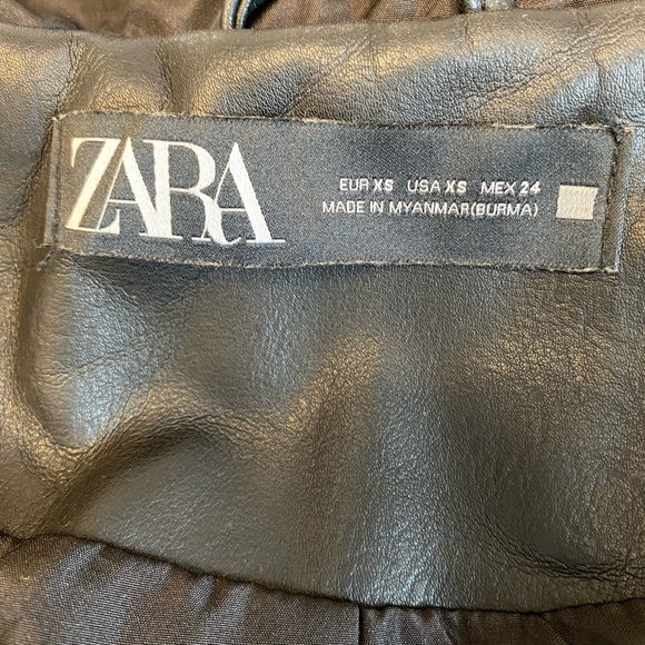 Zara Oversized Faux Leather Hooded Jacket - Picture 8 of 8